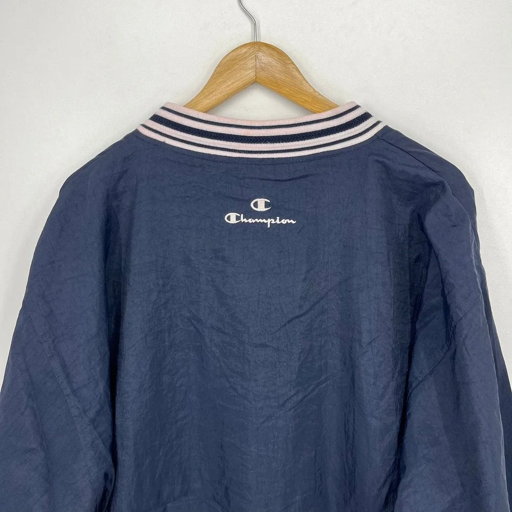 Champion Oregon State Beavers V-Neck Windbreaker Navy Blue Mens Large Vtg 90s